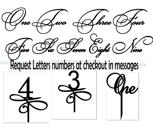 Acrylic cake toppers  Numbers  in letter or number form please r